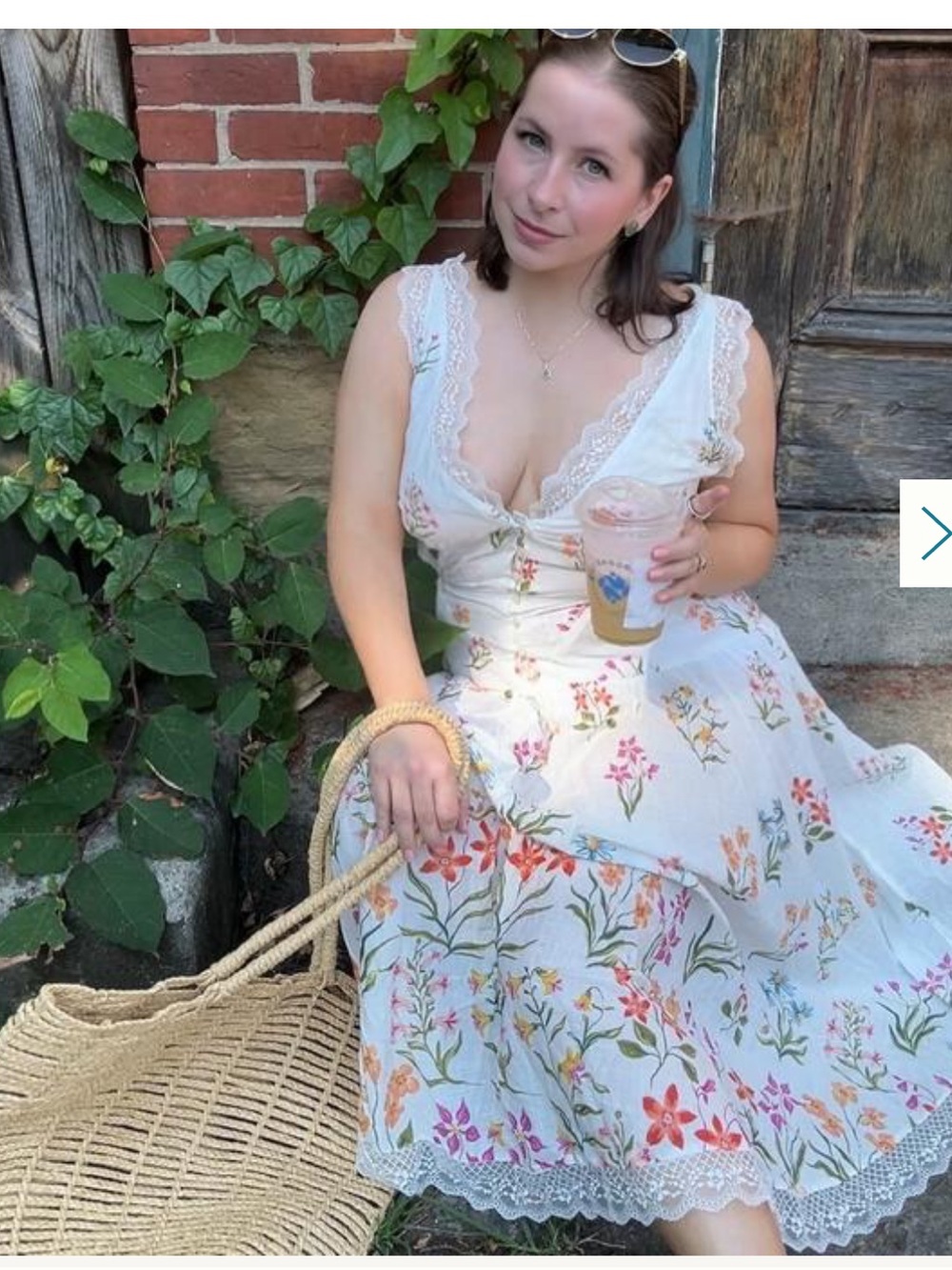 By Anthropologie Open-Back Drop-Waist Floral W/Lace Midi Dress NWT Size X-Large - Picture 5 of 12